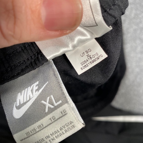 Nike Men's Black Track Pants Athletic Joggers Size XL White Stripe - Picture 8 of 9